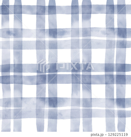 Navy Blue Plaid Gingham Hand Drawn Background Pattern Overlay 129225119