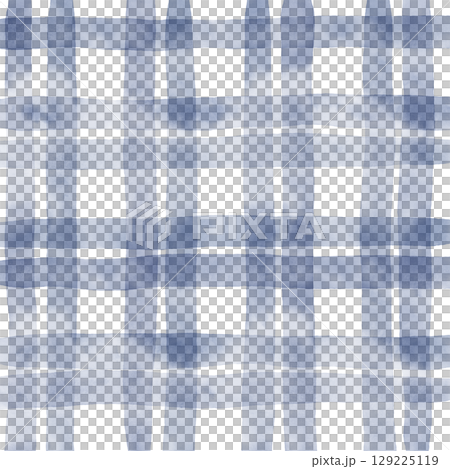 Navy Blue Plaid Gingham Hand Drawn Background Pattern Overlay 129225119