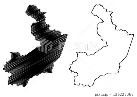 Nova Venecia municipality (Espirito Santo state, Municipalities of Brazil, Federative Republic of Brazil) map vector illustration, scribble sketch Nova Venecia map 129225365