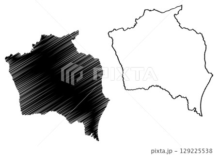 Presidente Kennedy municipality (Espirito Santo state, Municipalities of Brazil, Federative Republic of Brazil) map vector illustration, scribble sketch map Presidente Kennedy municipality (Espirito Santo state, Municipalities of Brazil, Federative Republic of Brazil) map vector illustration, scribble sketch map 129225538