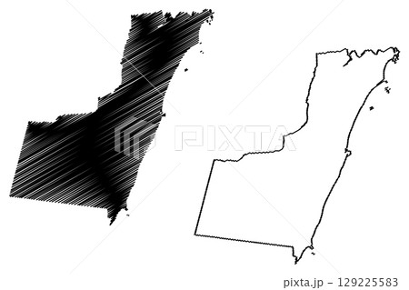 Vila Velha municipality (Espirito Santo state, Municipalities of Brazil, Federative Republic of Brazil) map vector illustration, scribble sketch Vila Velha map 129225583
