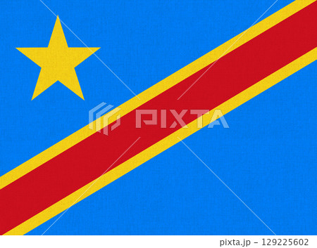 flag of Democratic Republic of Congo. National Congolese flag on fabric 129225602