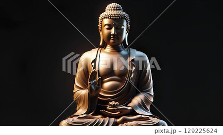 仏像 黒背景 129225624