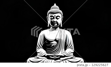 仏像 黒背景 129225627