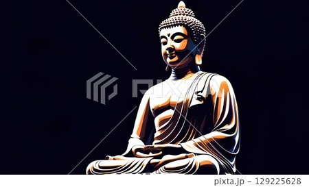仏像 黒背景 129225628