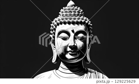 仏像 黒背景 129225629