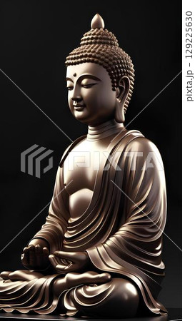 仏像 黒背景 129225630