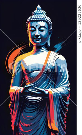 仏像 黒背景 129225636