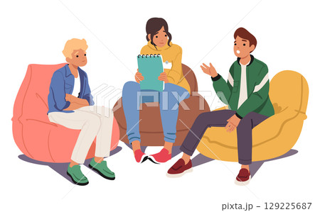 Teenagers group therapy, equal-to-equal psychological supportive community for mental health Teenagers group therapy, equal-to-equal psychological supportive community for mental health 129225687