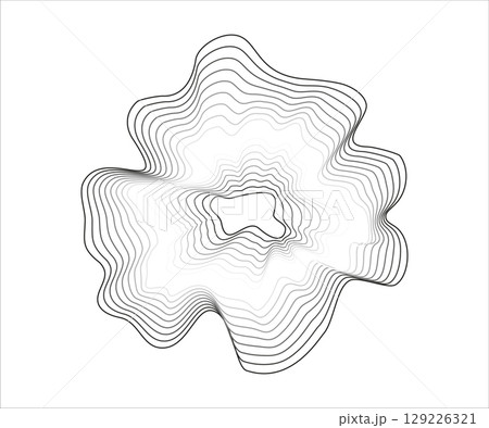 Stylized black radial audio wave pattern on white canvas. Modern vector concept for sound visualizations and music posters. Stylized black radial audio wave pattern on white canvas. Modern vector concept for sound visualizations and music posters. 129226321