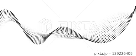 Futuristic geometric abstract shapes halftone, smooth wavy dotted lines gradient curved stripes. Abstract digital wave particles. Vector modern background for equalizer, audio recording. Futuristic geometric abstract shapes halftone, smooth wavy dotted lines gradient curved stripes. Abstract digital wave particles. Vector modern background for equalizer, audio recording. 129226409