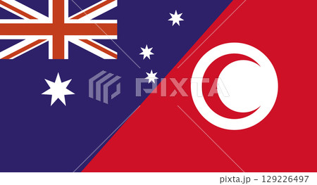 Flag of Australia and Tunisia. Australian and Tunisian national flags 129226497