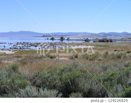 アメリカ合衆国　カリフォルニア州　シエラ・ネバダ山脈　モノ湖 129226820