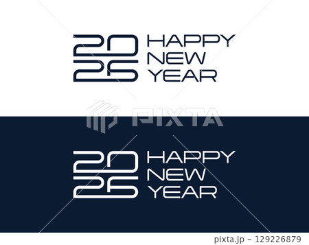 Happy New Year 2026 creative number logo text design template 129226879