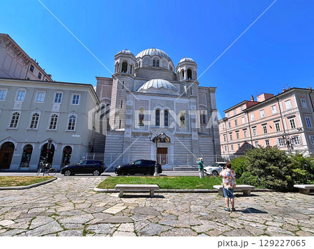Saint Spiridon Church on July 12 2025 in Trieste on Italy. Trieste is a popular tourist town in Italy Saint Spiridon Church on July 12 2025 in Trieste on Italy. Trieste is a popular tourist town in Italy 129227065