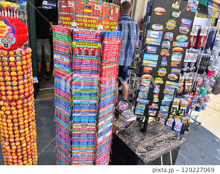 Souvenirs in the shop, Trieste in Italy 129227069