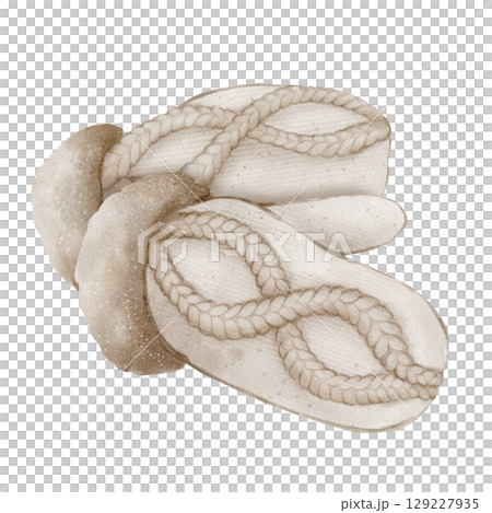 Knitted mittens hand-drawn watercolor illustration Knitted mittens hand-drawn watercolor illustration 129227935