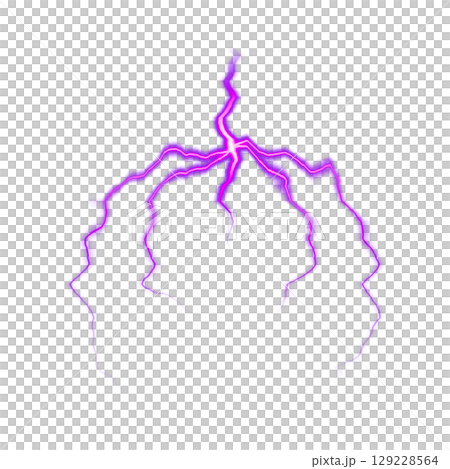 Purple lightning effect on transparent background Purple lightning effect on transparent background 129228564