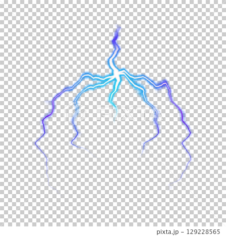 Blue lightning effect on transparent background Blue lightning effect on transparent background 129228565