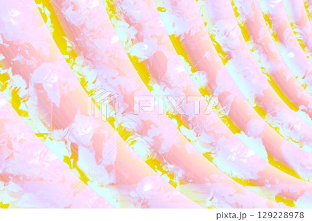 Pink floral spiral ornament with leaves, flowers Pink floral spiral ornament with leaves, flowers 129228978