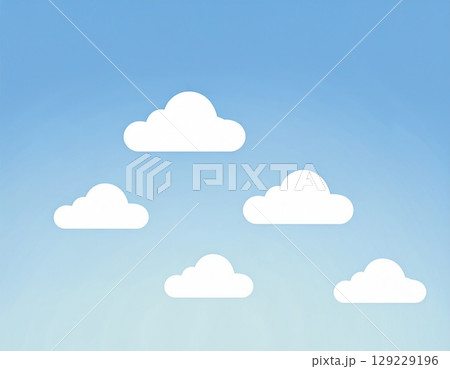 薄い雲が空にかかっているシンプルな夏の空 129229196