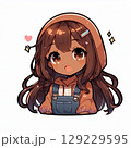 ロングヘアのファッション好き女の子 129229595