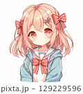 リボン好きの可愛い女の子 129229596
