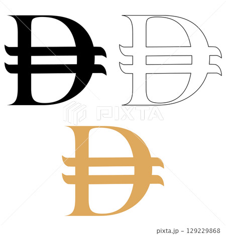 Dirham-coins icon. Dirham Currency sign. UAE Dirham symbol. Gold coins with UAE currency logo. flat style. 129229868