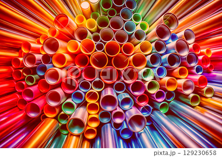 A lot of colorful tubes,drinking straws for beverages,cocktails background 129230658