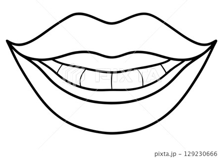 Open mouth, joyful smile to the teeth 129230666