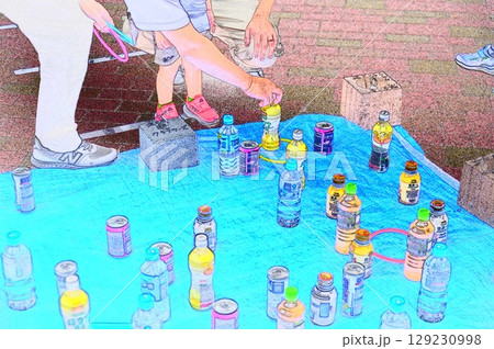 イラストCG画像近隣祭り輪投げゲーム3 129230998