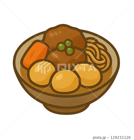 肉じゃがアイコンイラスト温かみのある家庭料理 129231126