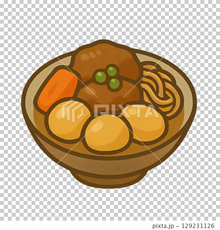 肉じゃがアイコンイラスト温かみのある家庭料理 129231126