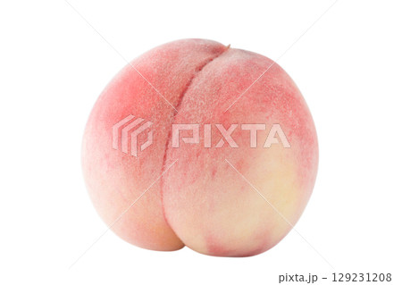 透明背景（png）に1個の桃（あかつき） 129231208
