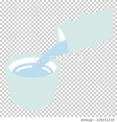 日本酒をぐいのみに注ぐイラスト2 129231218