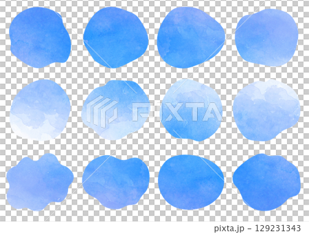 Watercolor frame illustration set inspired by blue sky 129231343