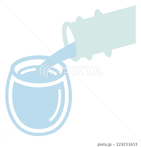 日本酒をグラスに注ぐイラスト2 129231633