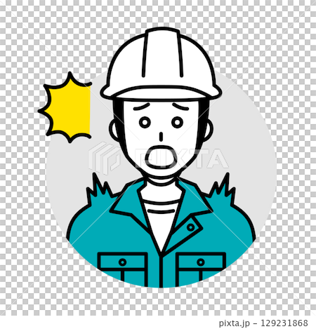 Male worker icon (surprised) Male worker icon (surprised) 129231868