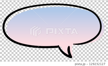 Gradient speech bubble <oval/felt pen style> Text/dialogue frame material 129232127