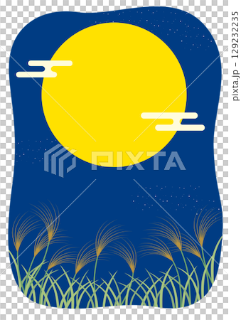 Moon Viewing, Full Moon, Autumn Flyer/Banner Background 01 129232235
