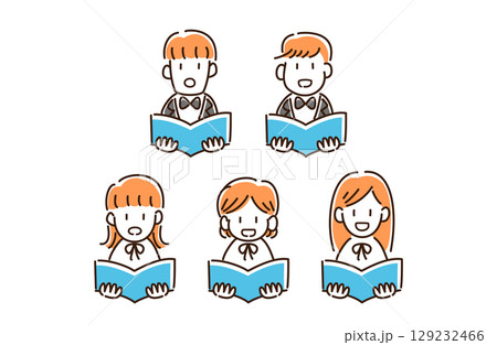 男女混成コーラスのイラスト 男女混成コーラスのイラスト 129232466