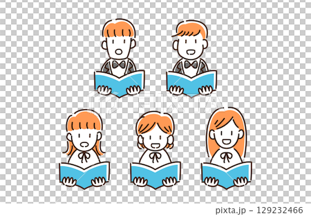 男女混成コーラスのイラスト 男女混成コーラスのイラスト 129232466