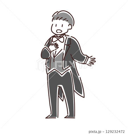 歌をうたう男性のベクターイラスト 歌をうたう男性のベクターイラスト 129232472