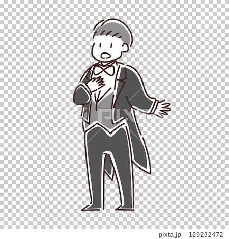 歌をうたう男性のベクターイラスト 歌をうたう男性のベクターイラスト 129232472