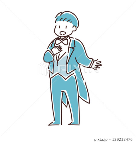 歌をうたう男性のベクターイラスト 歌をうたう男性のベクターイラスト 129232476