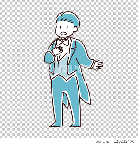 歌をうたう男性のベクターイラスト 歌をうたう男性のベクターイラスト 129232476
