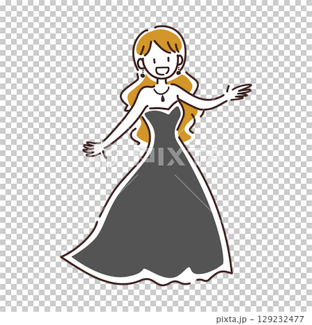 歌をうたう女性のベクターイラスト 129232477