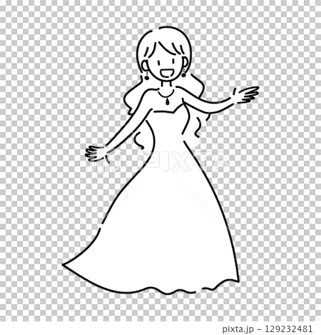 歌をうたう女性のベクターイラスト 129232481