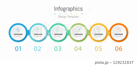 Infographic 6 options design elements for your business data. Vector Illustration. Infographic 6 options design elements for your business data. Vector Illustration. 129232837
