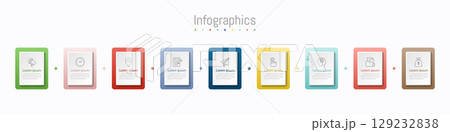 Infographic 9 options design elements for your business data. Vector Illustration. Infographic 9 options design elements for your business data. Vector Illustration. 129232838